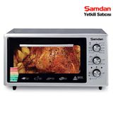 Şamdan 2005 Lüks Turbo Zaman Ve Isı Ayarlı İç Aydınlatmalı Midi Fırın Gri