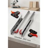 Samet 350 mm Mandallı Çekmece Rayı Takımı - Frenli Sessiz Kapanma Gizli Ray Sistemi - 1 adet