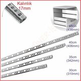 Samet Metal Bilyalı Çekmece Rayı 17mm x 35cm Tek Açılım - Dayanıklı Mekanizma ile