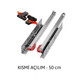 SAMET Smart Slide Frenli Kısmi Açılım Çekmece Rayı / Mandallar Dahil (sağ Ve Sol) / 50 Cm