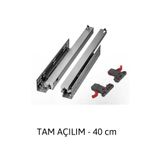 SAMET Smart Slide Frenli Tam Açılım Full Çekmece Rayı Mandallar Dahil Sağ ve Sol 40 cm