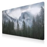 Samgula Oyun Mouse Pad Yeşil Uzun Masa Pedi XXL Bilgisayar Masası Paspasları Şık Ofis Masası Aksesuarları Kaymaz Kauçuk Taban 89,9 cm x 39,9 cm Oyun Ofisi için, Park Doğa Dağ Ağaçları Sis