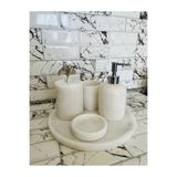 SAMM MARBLE Beyaz Mermer banyo seti 5 li
