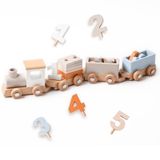 Samonyed Bebek Oyuncakları için Ahşap Tren Seti 14 adet Montessori Tren Oyuncak Seti Bebek için 3-5 Yıl Ahşap Tren Arabaları 1 2 3 4 5 Numaralı ve Bloklu Erkek Kız Çocuklar için Doğum Günü Hediyesi