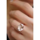 Şampanya Renkli 925ayar Gümüş üzerine rose altın kaplama Swarovski Taşlı Ayarlanabilir Yüzük