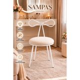 SAMPAŞ Luxury Fiyonk Makyaj Sandalyesi Beyaz