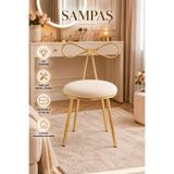 SAMPAŞ Luxury Fiyonk Makyaj Sandalyesi Gold