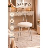 SAMPAŞ Luxury Fiyonk Makyaj Sandalyesi Krom