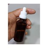Sampex 50cc Kahverengi Cam Damlalıklı Şişe Medikal Şişe 50 Adet Beyaz Kapaklı, 30alda27