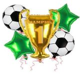 Şampiyon Kupası Futbol Topu Şekilli Folyo Balon 5 li Set
