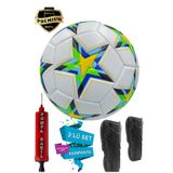 Şampiyonlar Ligi Futbol Topu Dizlik Ve Pompa İ 3'lü Set Sert... Sarı - Yeşil