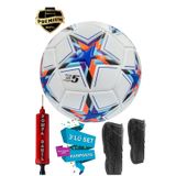 Şampiyonlar Ligi Futbol Topu Pompa Ve Tekmelikli 3'lü Set Sert Z Mor