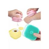 Şampuan Hazneli Silikon Peeling Duş Fırçası Banyo Duş Kesesi Sabun Jel Hazneli Masaj Fırçası 2 Adet