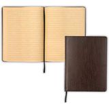 Samsill Sert Kapaklı Defter, Büyük Pu Deri Yazı Defteri, 18,5 X 25,5 Cm, 100 Parşömen Tarzı Çizgili Çarşaf (200 Sayfa), Koyu Kahverengi