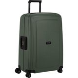 Samsonite S'cure Yenilendi - Sert Kabuklu Valiz 69 Cm, Orta Boy, Üç Noktadan Kilitli Check-In Valizi, Hafif, 4,20 Kg, 79 L, Yeşil (Koyu Yeşil) - Siyah