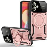 Samsun Galaxy A06 Uyumlu Kamera Korumalı Dönebilen Magsafe Halka Standlı Tank Kılıf - Pembe