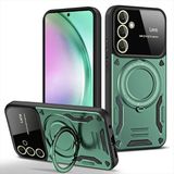 Samsun Galaxy A36 Uyumlu Kamera Korumalı Dönebilen Magsafe Halka Standlı Tank Kılıf - Yeşil