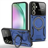 Samsun Galaxy S24 Fe Uyumlu Kamera Korumalı Dönebilen Magsafe Halka Standlı Tank Kılıf - Lacivert