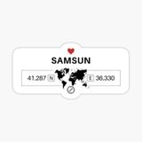 Samsun Gps Harita Sticker Oto Araba Yapıştırma 17Cm