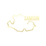 Samsun Harita Araba Sticker 17X17 Cm Gold