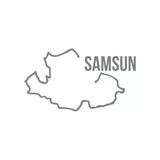 Samsun Harita Araba Sticker 17X17 Cm Gri