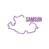 Samsun Harita Araba Sticker 17X17 Cm Mor