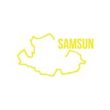 Samsun Harita Araba Sticker 17X17 Cm Sarı