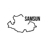 Samsun Harita Araba Sticker 17X17 Cm Siyah