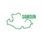 Samsun Harita Araba Sticker 17X17 Cm Yeşil