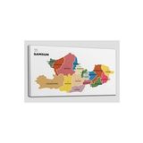 Samsun İli ve İlçeler Haritası Dekoratif Kanvas Tablo 1446