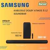 Samsung 2024 Yılı Üretimi 5.1.2 Kanal Soundbar - Siyah