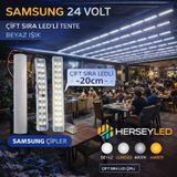 Samsung 24 Volt Beyaz Işık 6500k Pergola Tente Led Çift Sıra Yüksek Lümen Led Aydınlatma Beyaz