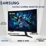 Samsung 32" 1ms 165Hz (Hdmı+Dp) Qhd Curved 1920 x 1080 LCD Monitör - 32 İNÇ 1MS 165HZ MONİTÖR