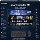 Samsung 32 Inç Smart LED Monitör Full Hd Wi-Fi Bluetooth Dahili Ses Sistemli Tizen Işletim Sistemli Çok Yönlü Panel Şık Tasarım + + Klavye ve Mouse - 4 ms - 60 Hz