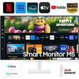 Samsung 32"inç Full Hd Ekran Android-Apple Kablosuz Görüntü Aktarım 32 Inç Fhd Wi-Fi+Bluetooth+Smart Hub+Akıllı Kumanda Hoparlörlü Smart Monitör-Tv - beyaz
