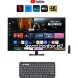 Samsung 43” 109CM UHD Akıllı Smart Monitör Tv 4K Ultra Hd Görüntü Şık Ince Tasarım + Logitech Kablosuz Klavye - Siyah Klavye