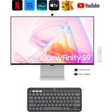 Samsung 5K(5120 x 2880) Mat Yüksek Çözünürlük, 4k-Kameralı Akıllı Monitör 27"inç 68 cm Ekran (Mini-Dp) Premium Slim Tasarım-Bluetooth Tizen™ Akıllı Tv-Monitör+ Hareketli Askı Aparatı+ Kablosuz Klavye - 611.4 x 530.7 x
