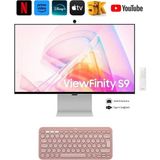 Samsung 5K(5120 x 2880) Mat Yüksek Çözünürlük, 4k-Kameralı Akıllı Monitör 27"inç 68 cm Ekran (Mini-Dp) Premium Slim Tasarım-Bluetooth Tizen™ Akıllı Tv-Monitör+ Hareketli Askı Aparatı+ Kablosuz Klavye - pembe