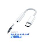 Samsung A16 A33 A34 A35 Typec Kulaklık Dönüştürücü Type-C 3.5Mm Çevirici Jack Aparat