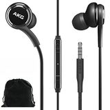 Samsung AKG Kulaklık, Orijinal 3,5 mm Kulak İçi Kulaklık, Galaxy A71, A31, Galaxy S10, S10e, Note 10, Note 10+, S10 Plus, S9 için Uzaktan Kumandalı ve Mikrofonlu Kulaklık - Örgülü, Kadife Taşıma Çantası Dahil - Siyah