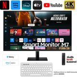 Samsung Akıllı Kumanda Sesli Kontrol Apple-Android Kablosuz Görüntü Aktarım 109 Ekran 43" Inç 4K UHD HDR10 3840 x 2160 Wi-Fi ,hdmı 65W Type-C Akıllı Monitör Tv 43M7 - BEYAZ