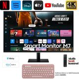 Samsung Akıllı Kumanda Sesli Kontrol Apple-Android Kablosuz Görüntü Aktarım 109 Ekran 43" Inç 4K UHD HDR10 3840 x 2160 Wi-Fi ,hdmı 65W Type-C Akıllı Monitör Tv 43M7