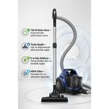 Samsung Cycloneforce 750 W Toz Torbasız Elektrikli Süpürge - 5 Kademeli Filtre Sistemi, 2,5 L Geniş Hazne, Turbo Fırça, Ergonomik Sap, Lacivert Tasarım