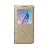 Samsung EF-CG920BFEGWW Galaxy S6 S-View Tekstil Altın Cep Telefonu Kılıfı