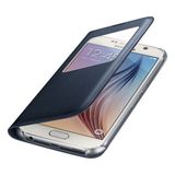 Samsung EF-CG920PBEGWW Galaxy S6 S-View Cover Deri Lacivert Cep Telefonu Kılıfı
