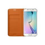 Samsung EF-WG925POEGWW S6 Edge Deri Turuncu Kartlıklı Kılıf