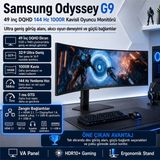 Samsung Efsanevi Ekran. Efsanevi Oyun Deneyimi 49" Odyssey G9 G91F Dqhd 144 Hz Gaming Monitor - 49 inç