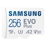 SAMSUNG EVO Plus microSD Hafıza Kartı + Adaptör, 256 GB microSDXC, 160 MB/s'ye Kadar Hızlar, UHS-I, C10, U3, V10, A3, Telefonlar, Tabletler, Oyun Konsolları, DSLR Kameralar, PC'ler, MB-MC256SA/AM için