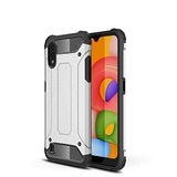 Samsung Galaxy A01 ile uyumlu Çİft Katman Koruyucu Crash Military Tank Kılıf - Gri