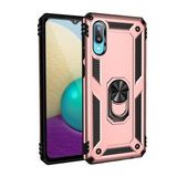 Samsung Galaxy A02 Sofya Yüzüklü Silikon Kapak Rose Kılıf